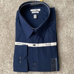 NWT Van Heusen Originals Regular Fit Port Normal Shirt 18-18.5, 36/37, Navy